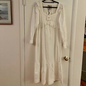 Damson Madder edith vintage midi dress - white